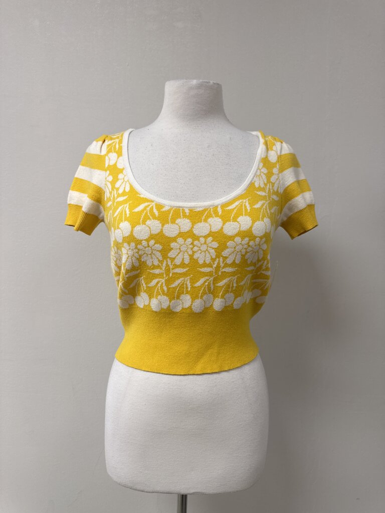 Maeve Yellow Floral Knit Top NWT