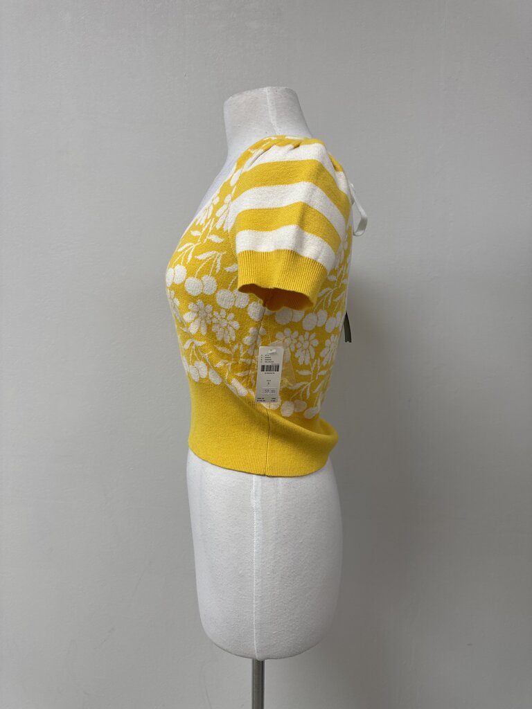 Maeve Yellow Floral Knit Top NWT