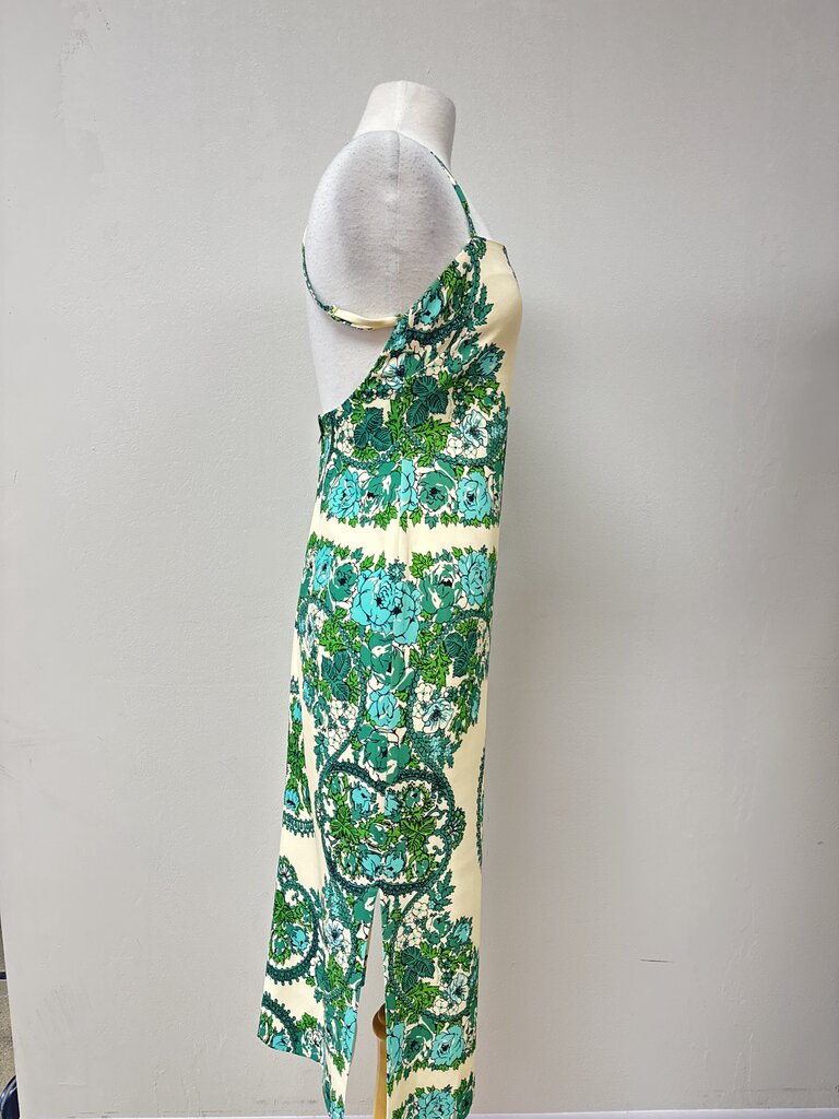 Cara Cara Floral Print Square Neck Fitted Midi Dress