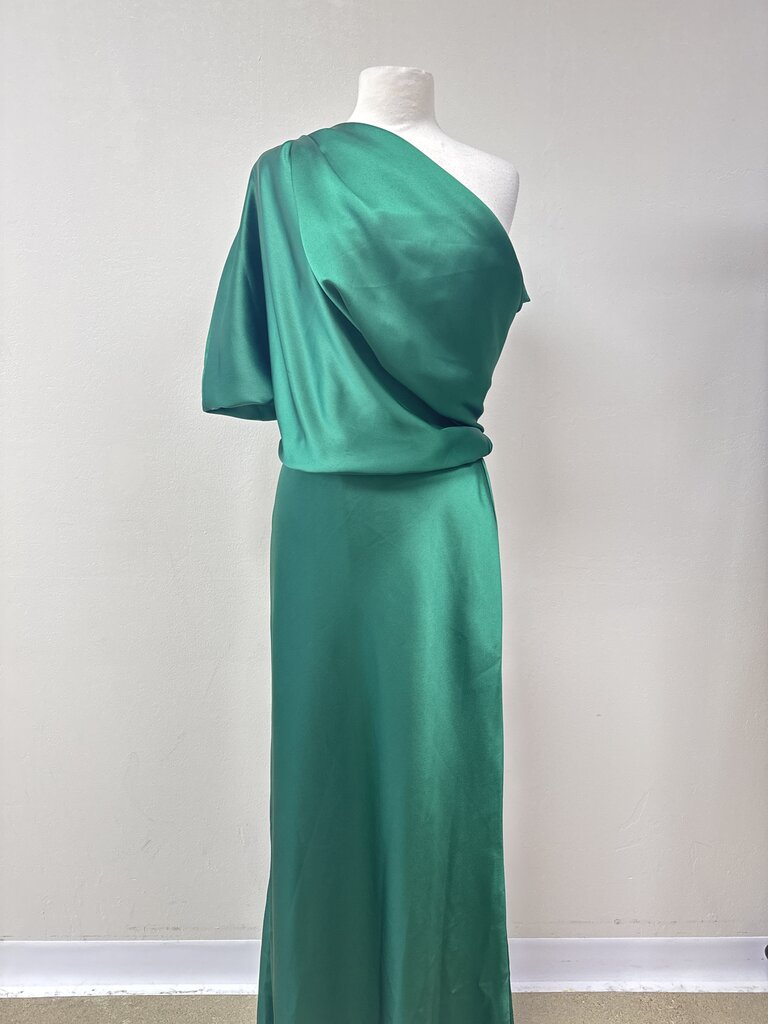 Amsale Emerald Green Cowl Neck Gown