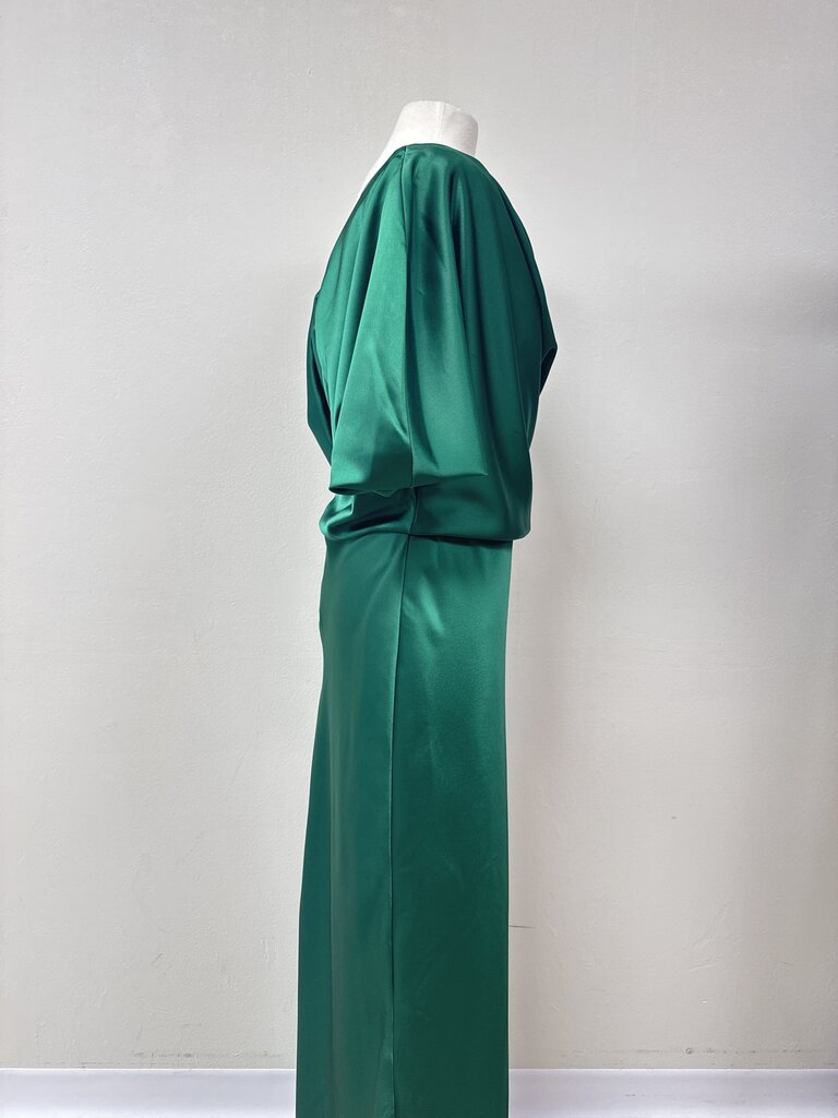Amsale Emerald Green Cowl Neck Gown