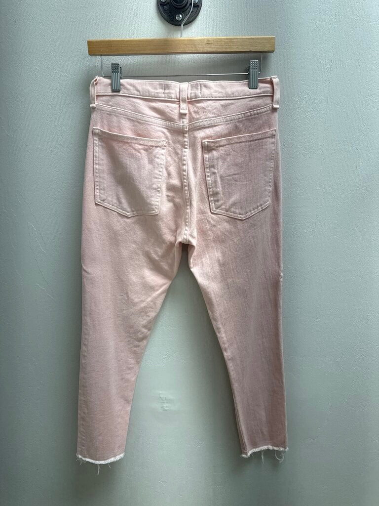 Veronica Beard Pink Button Fly Jean
