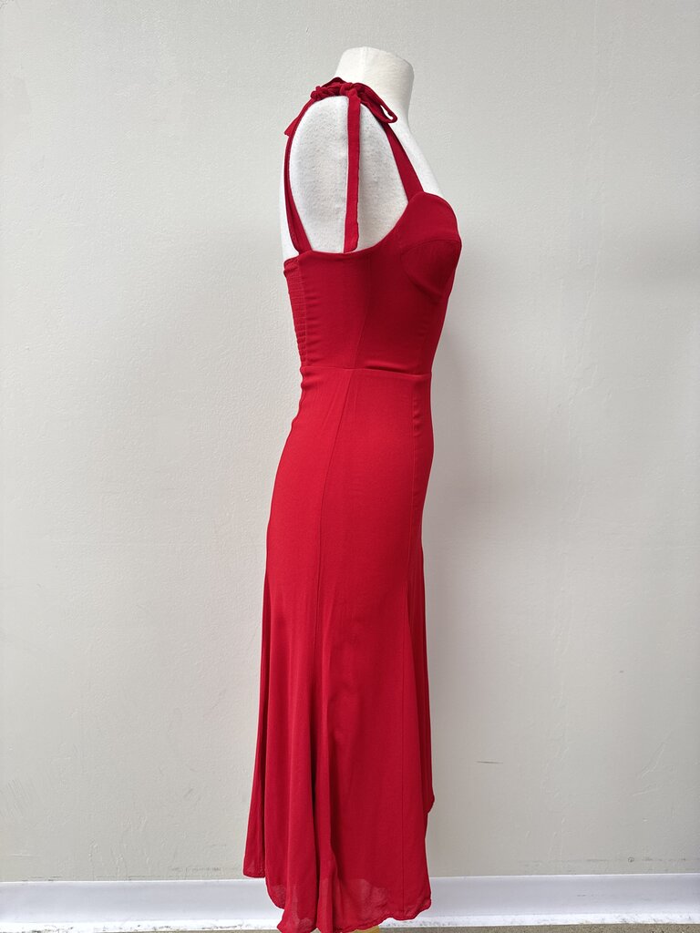 Reformation Red Bustier Maxi Dress
