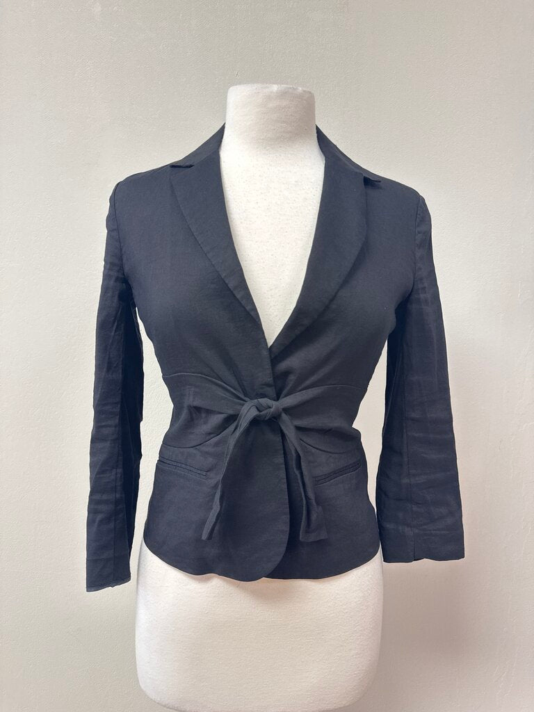 Theory Black Tie Front Blazer