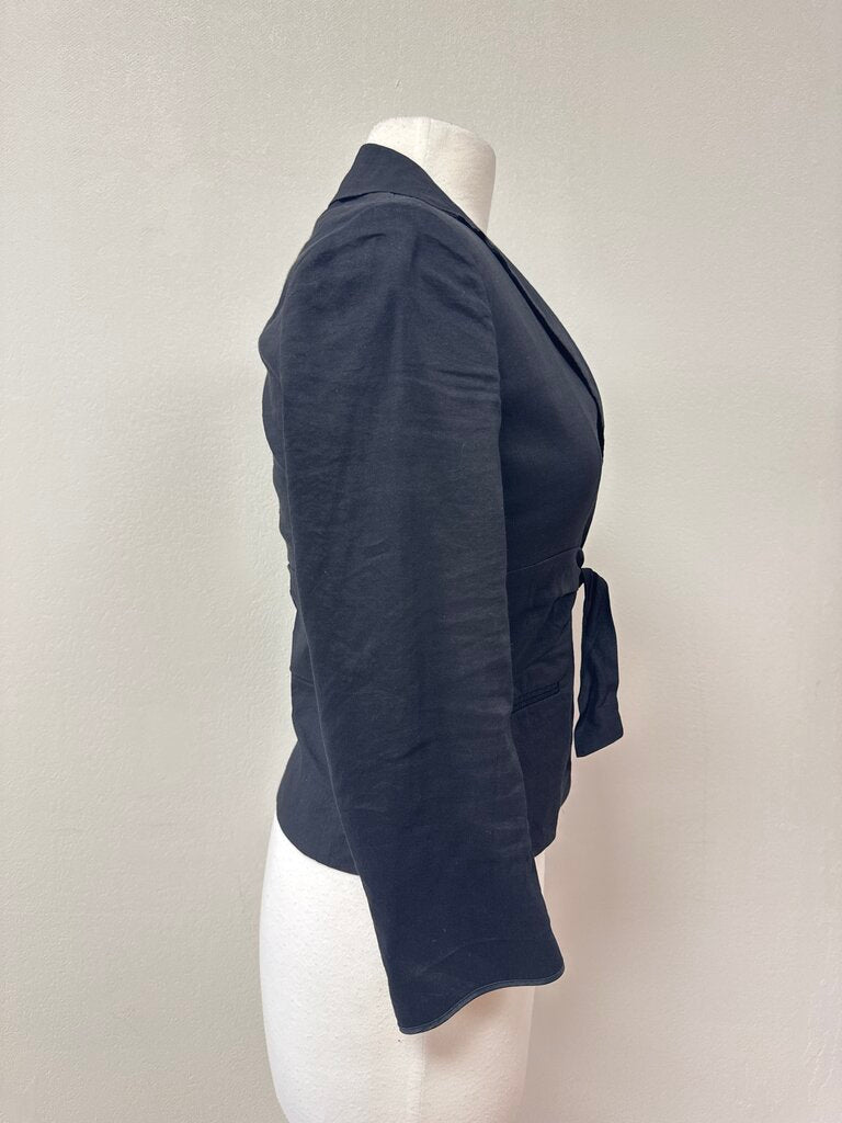 Theory Black Tie Front Blazer