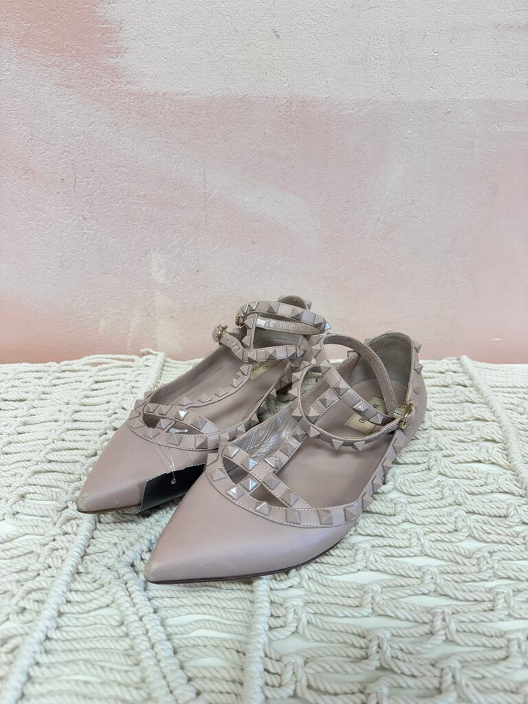Valentino Studded Pointed Toe Flat (As Is)
