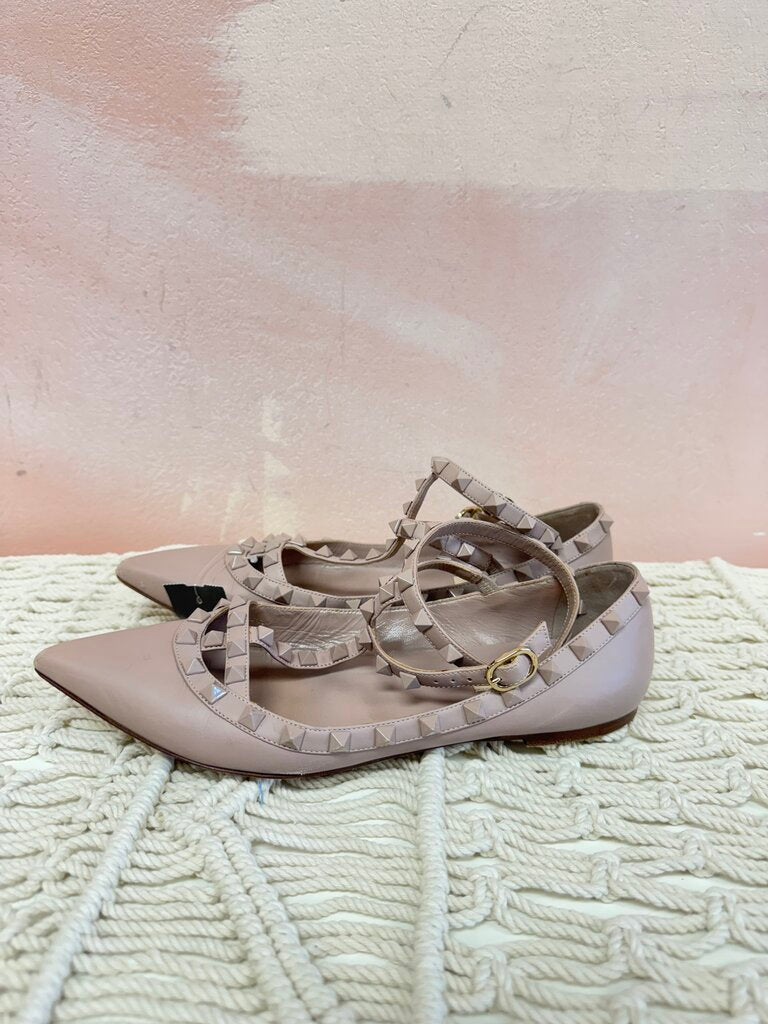 Valentino Studded Pointed Toe Flat (As Is)