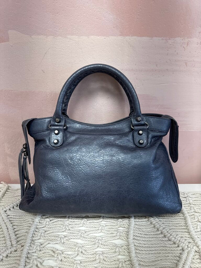 Balenciaga Grey Motocross Medium City Shoulder Bag