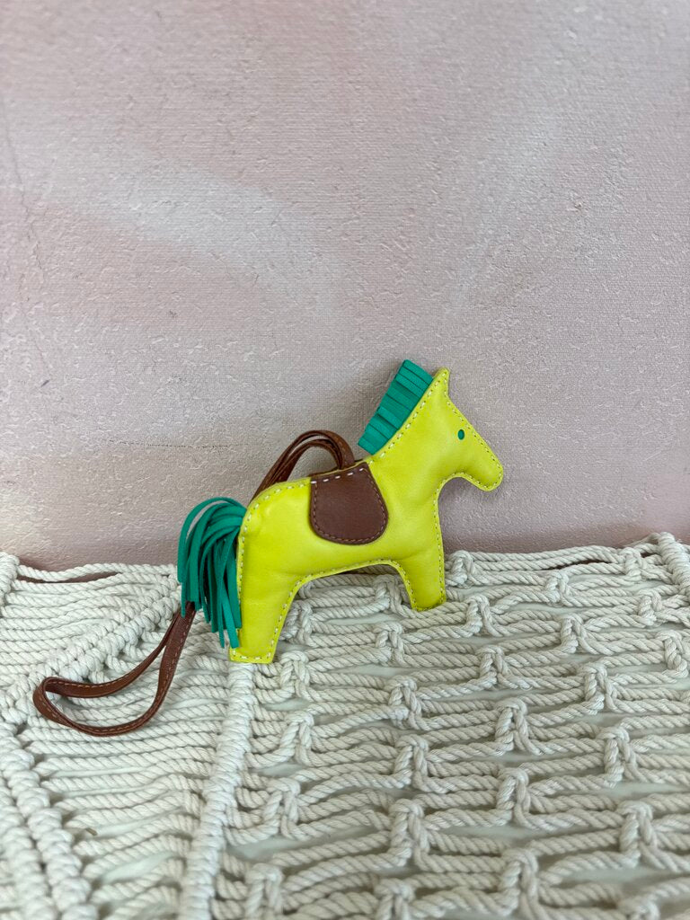 Hermes Yellow Lambskin Grigri Rodeo Bag Charm