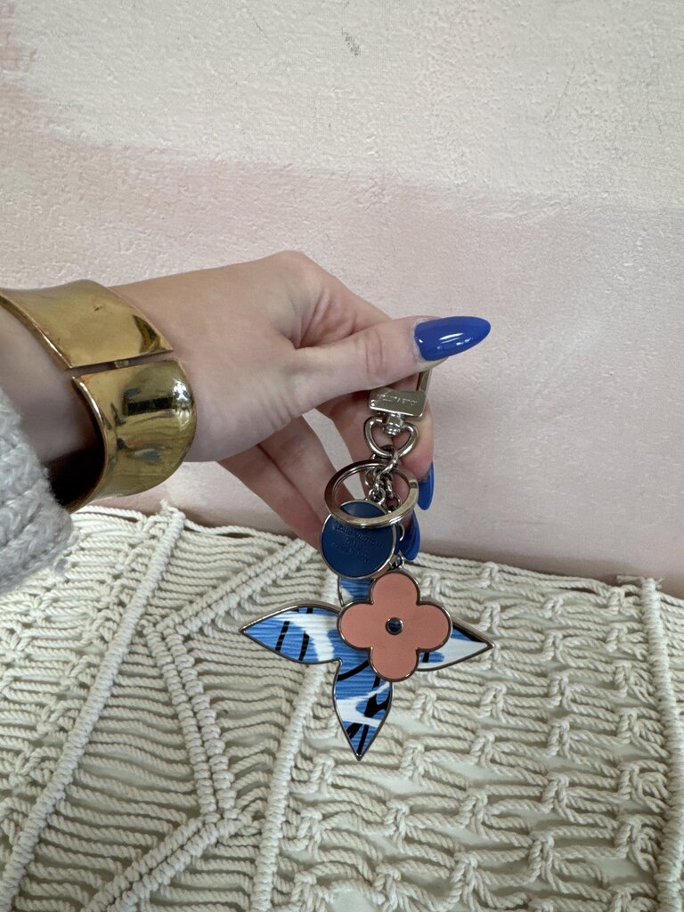 Louis Vuitton Blue Multicolor Fleur D'Epi SoCal Key Chain/Bag Charm