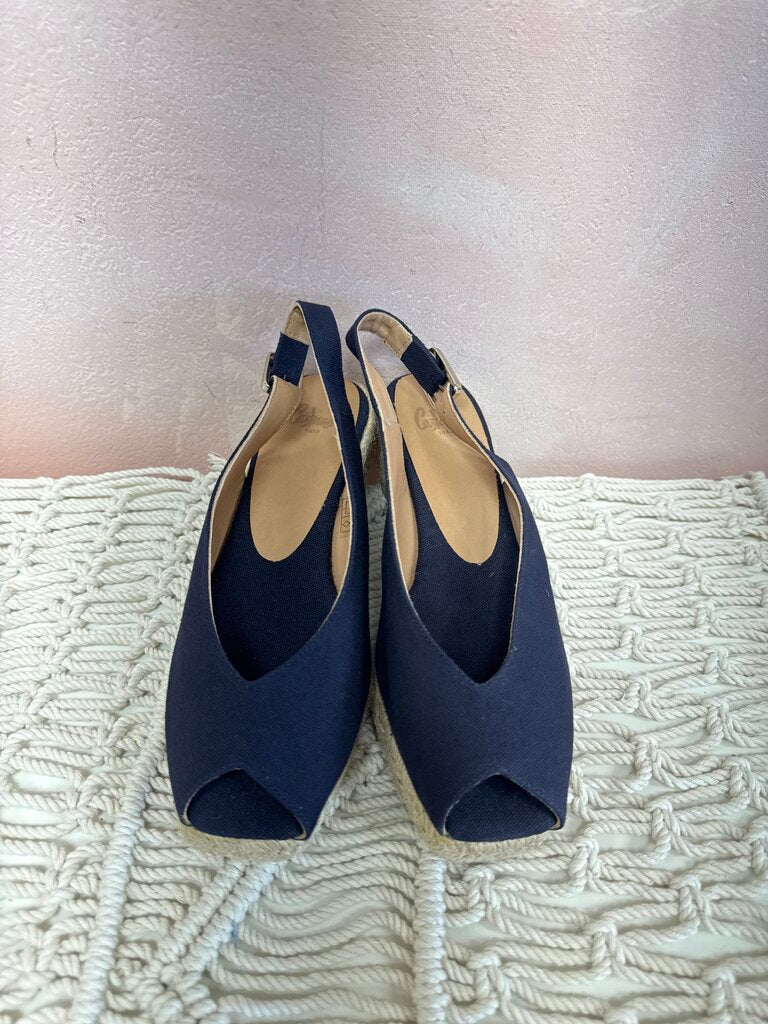 Castaner Navy Espadrille Slingback