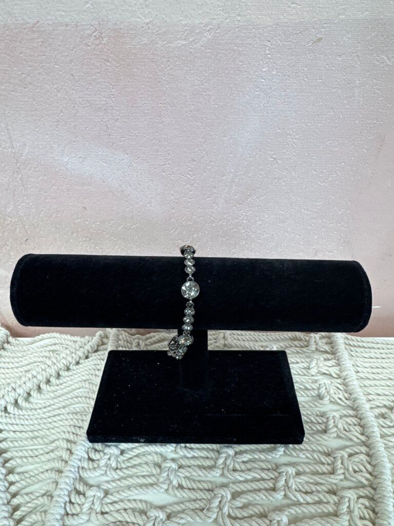 Givenchy Gunmetal Tone Crystal Bracelet