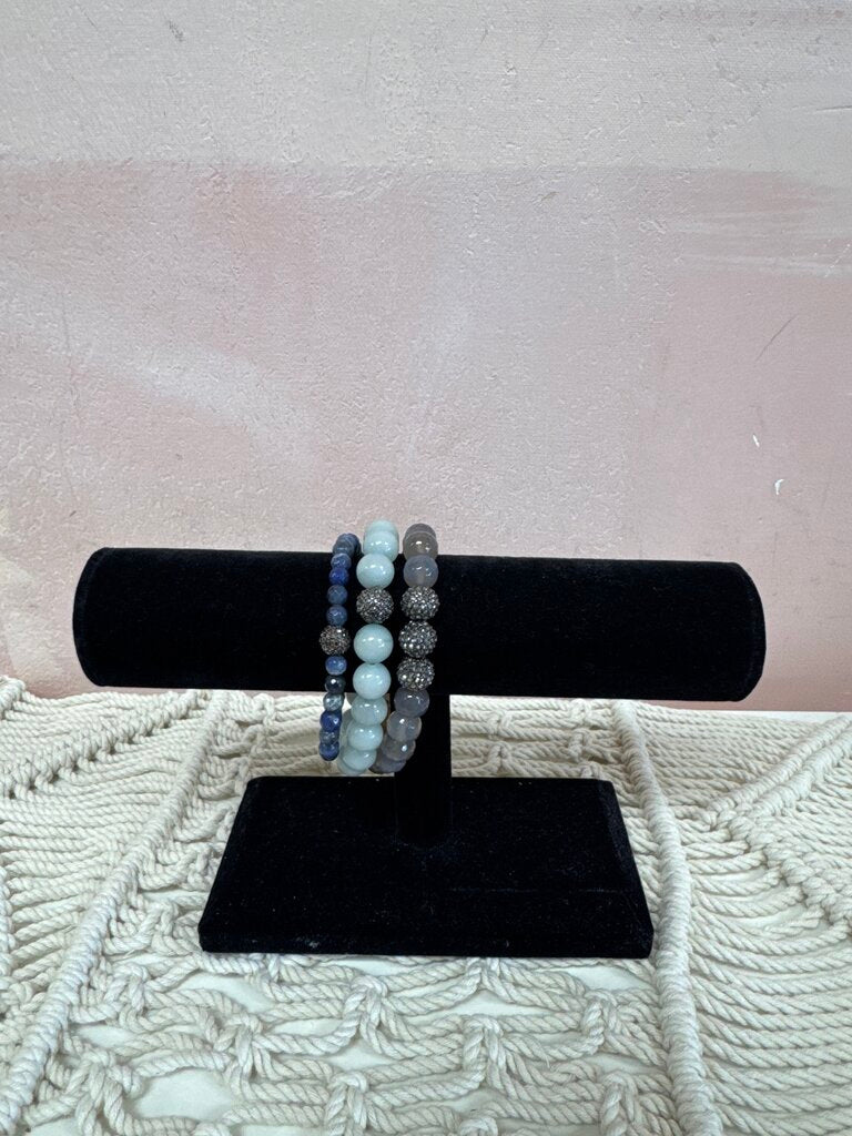 Quartz and Crystal Bracelet Set