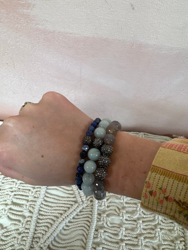 Quartz and Crystal Bracelet Set