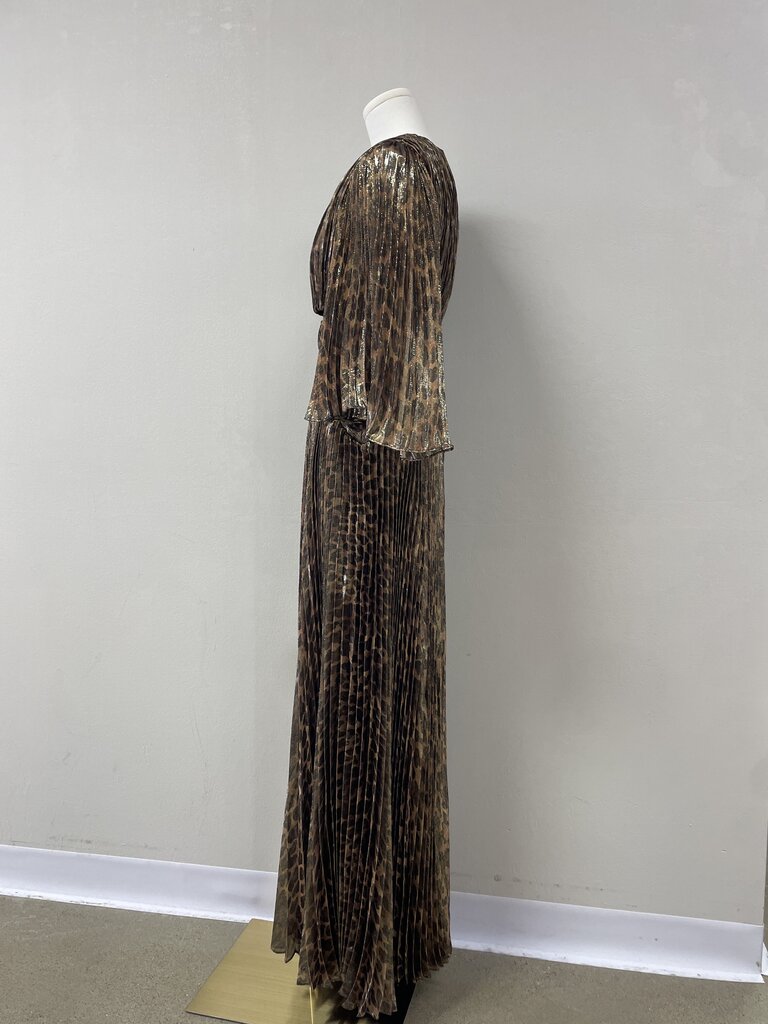 alice + olivia Animal Print Pleated Maxi Dress