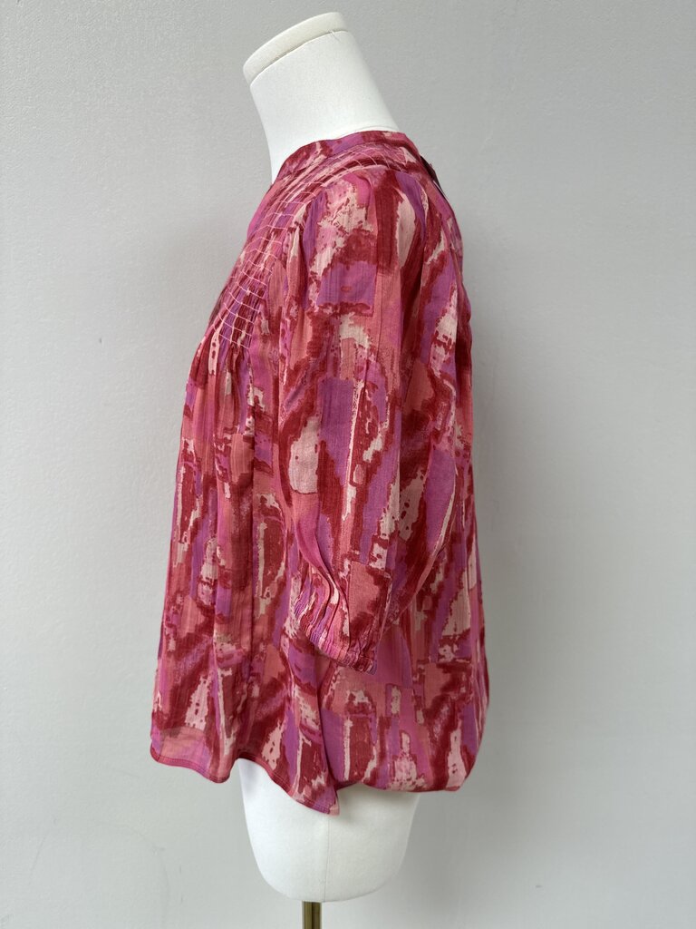 ba&sh Pink Batik Print Top NWT