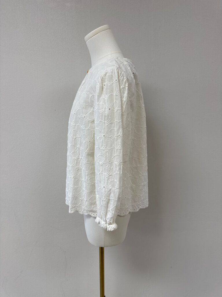 Velvet by Graham Spencer White Eyelet Top