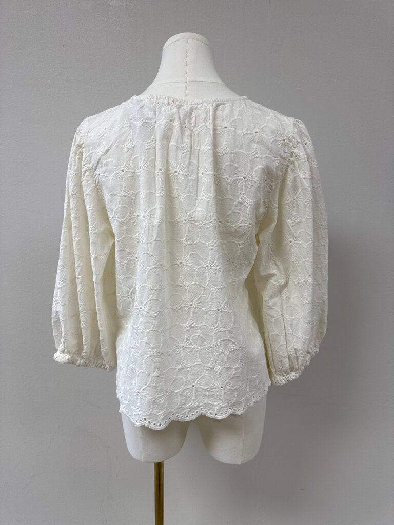 Velvet by Graham Spencer White Eyelet Top