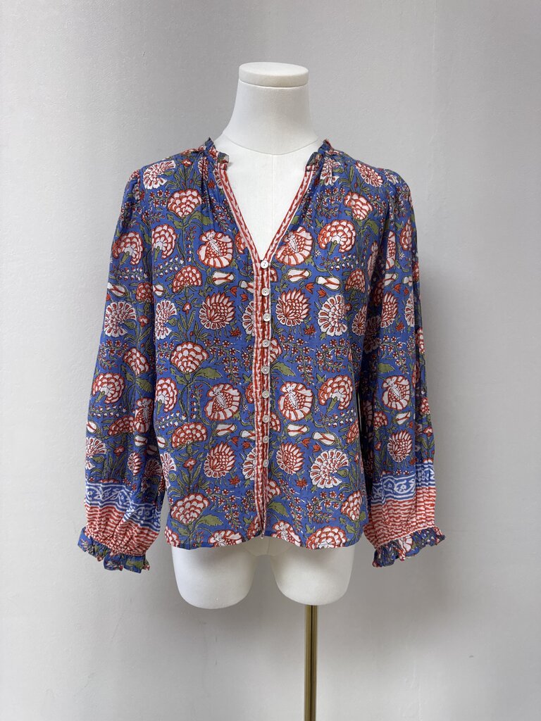 Velvet by Graham Spencer Blue Floral Top