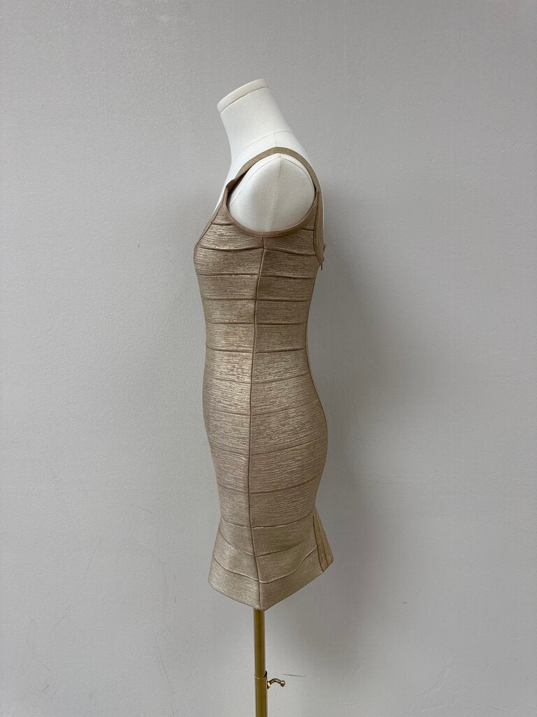 Herve Leger Gold Tank Mini Dress