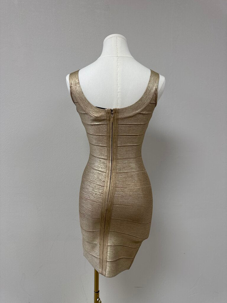 Herve Leger Gold Tank Mini Dress