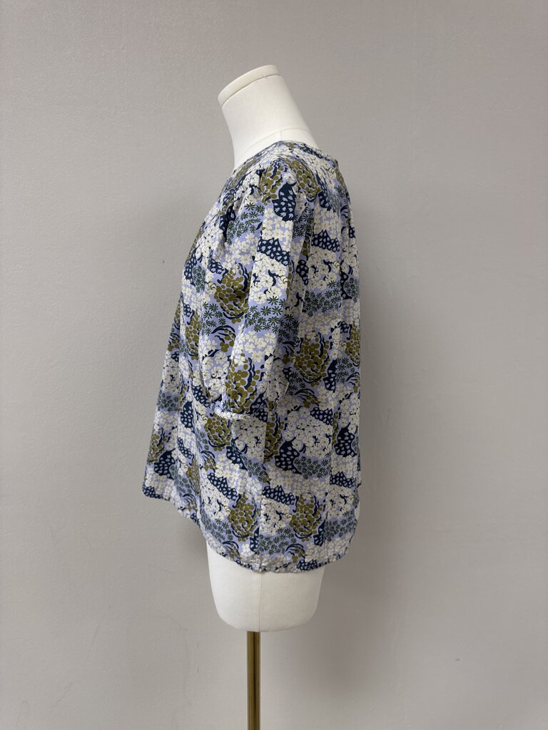 No. 6 Store Periwinkle Floral Puff Sleeve Top