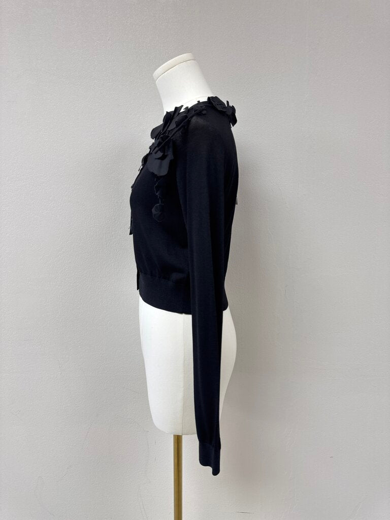 Meimeij Black Petal Cardigan NWT