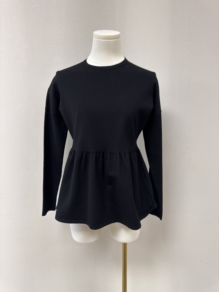 Max Mara Black Peplum Top NWT