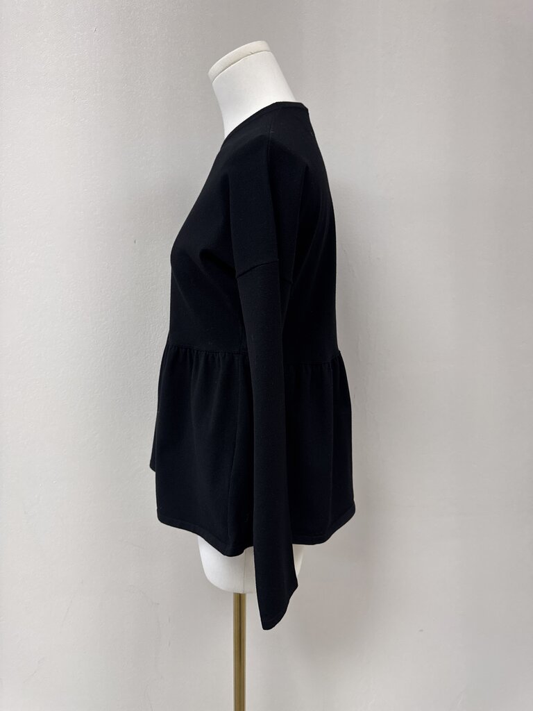 Max Mara Black Peplum Top NWT