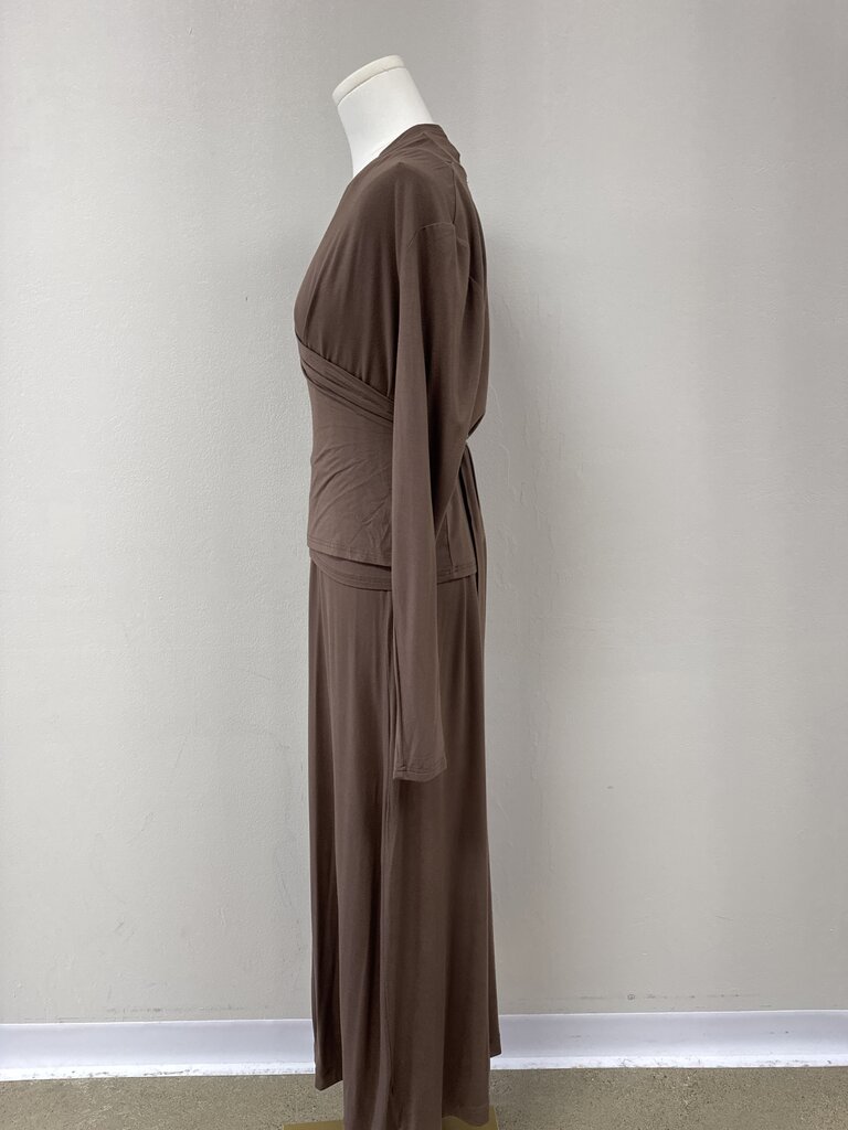 Byrd Brown Maxi Dress w/ Cardigan NWT