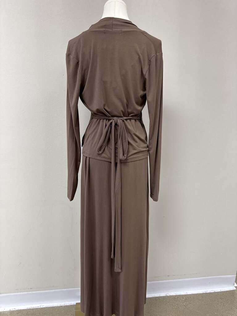 Byrd Brown Maxi Dress w/ Cardigan NWT