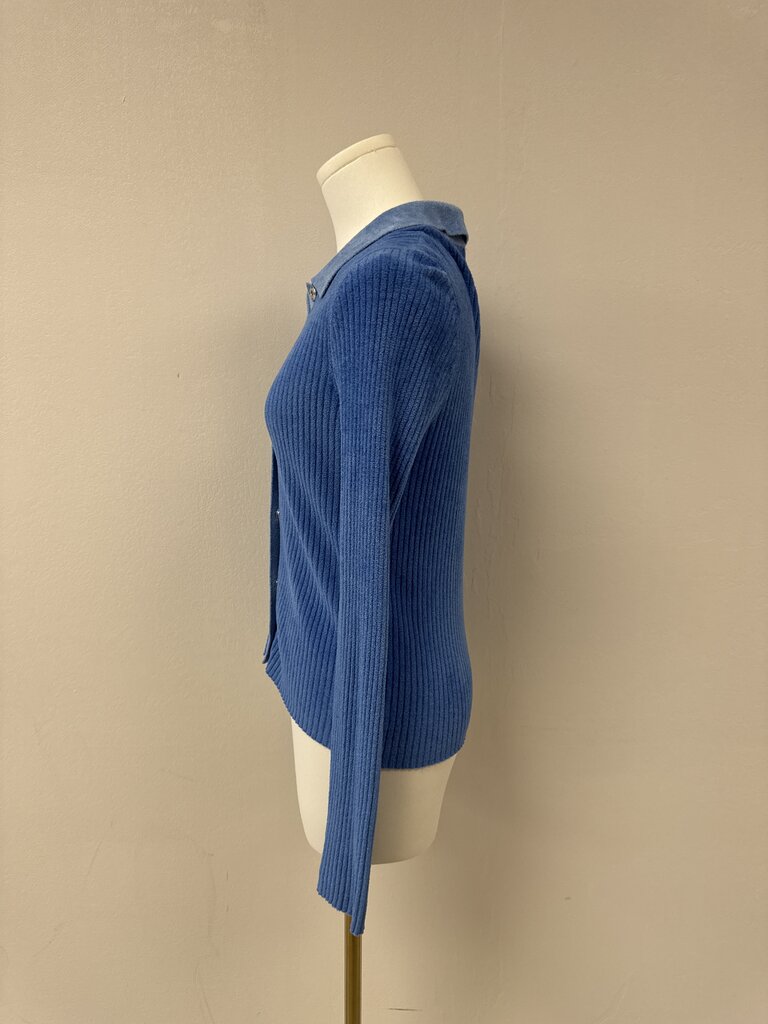 Pinko Blue Terry Ribbed Cardigan