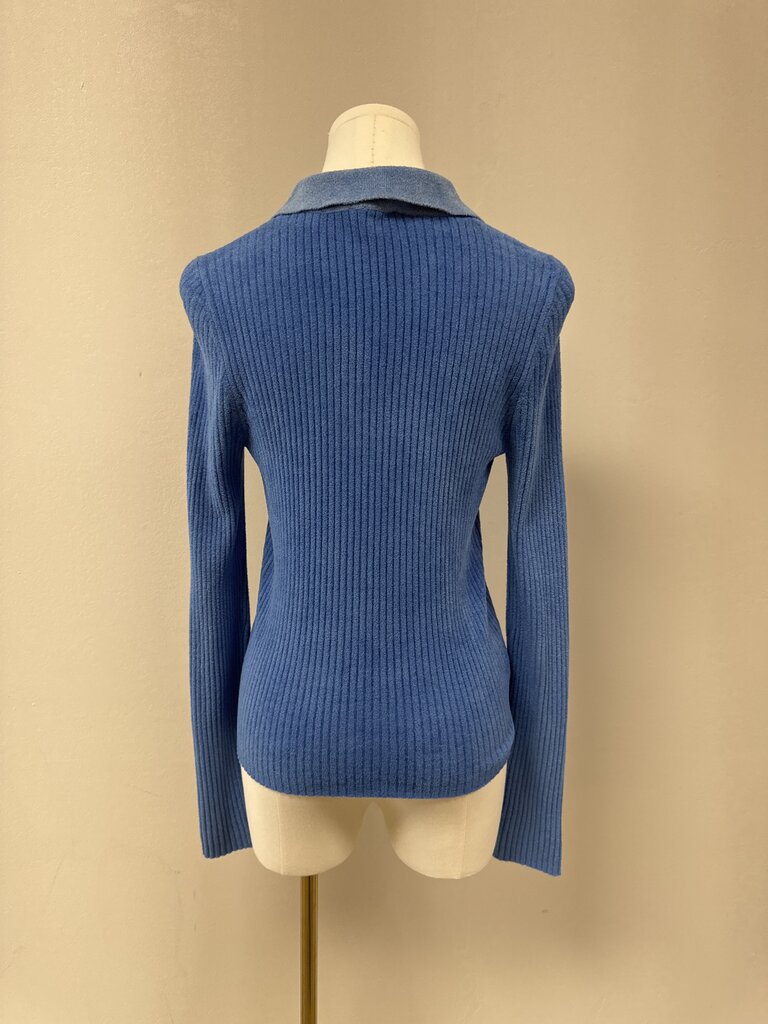 Pinko Blue Terry Ribbed Cardigan