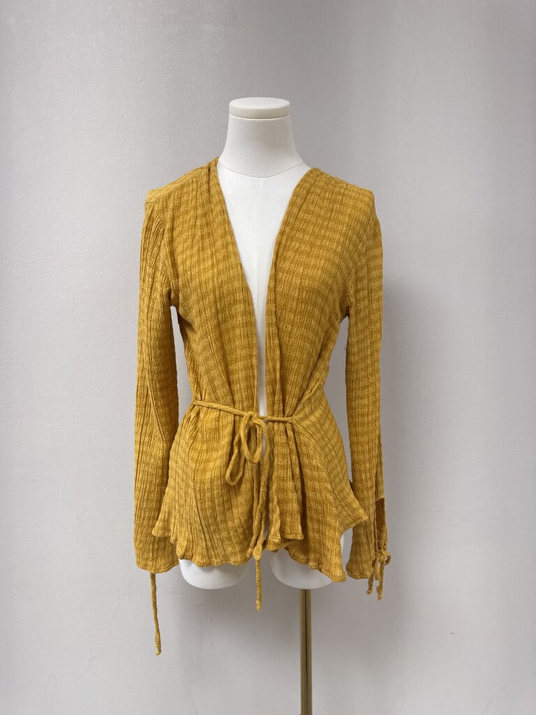 Savannah Morrow Golden Crinkle Cardigan NWT