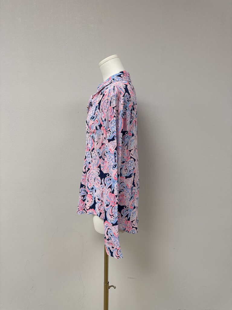 Lilly Pulitzer Blue Shell Button Up
