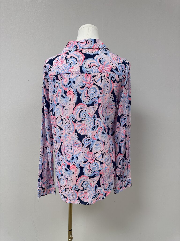 Lilly Pulitzer Blue Shell Button Up