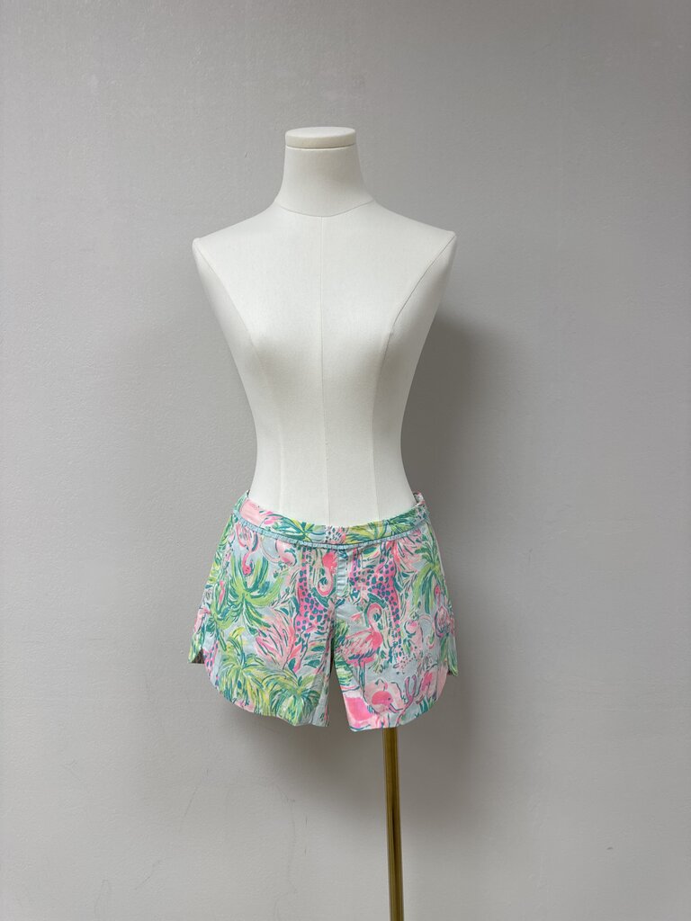 Lilly Pulitzer Pink and Green Flamingo Print Short NWT