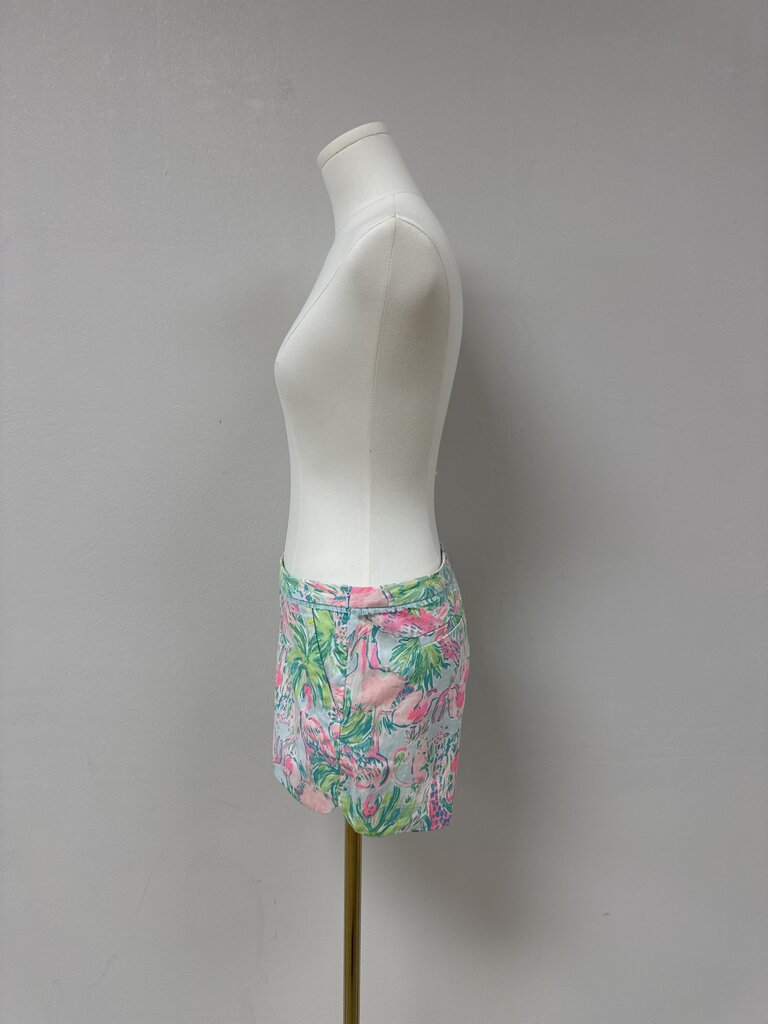 Lilly Pulitzer Pink and Green Flamingo Print Short NWT