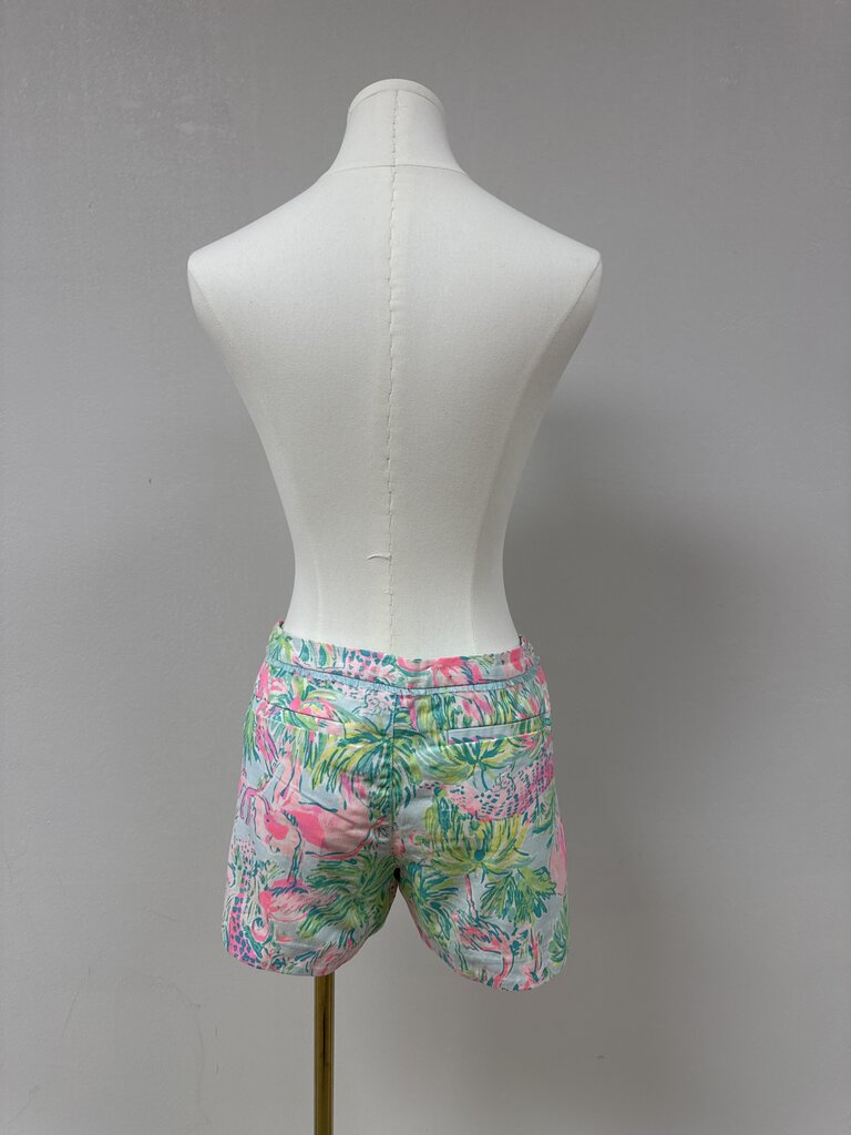 Lilly Pulitzer Pink and Green Flamingo Print Short NWT