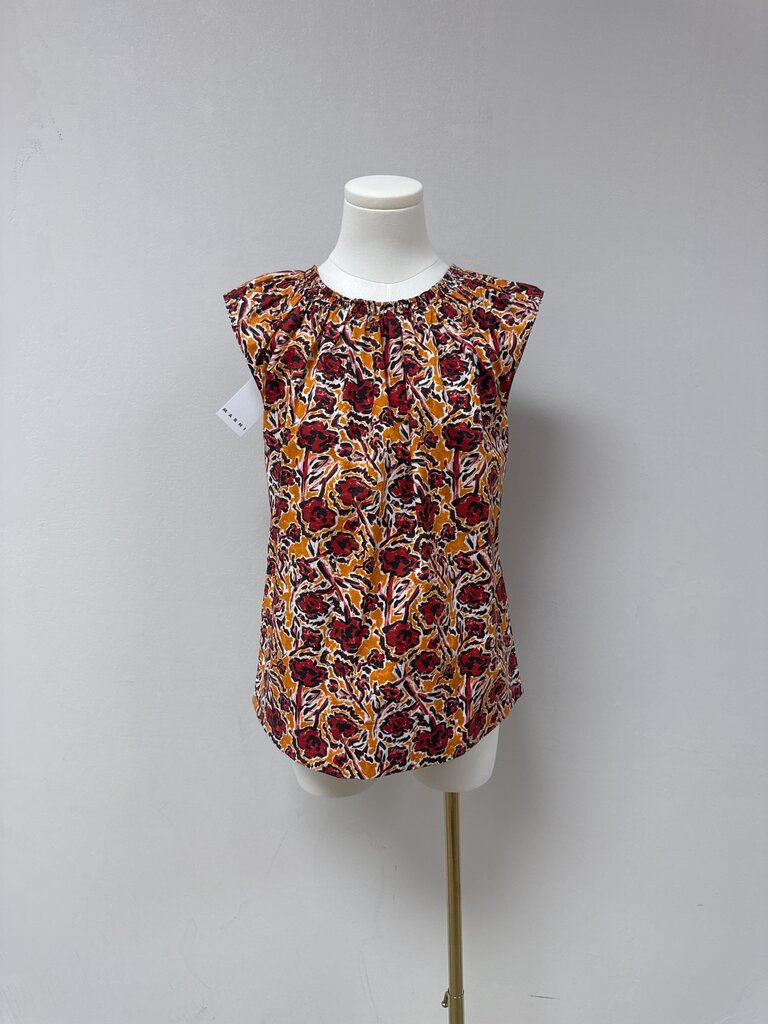 Marni Orange Multi Print Top
