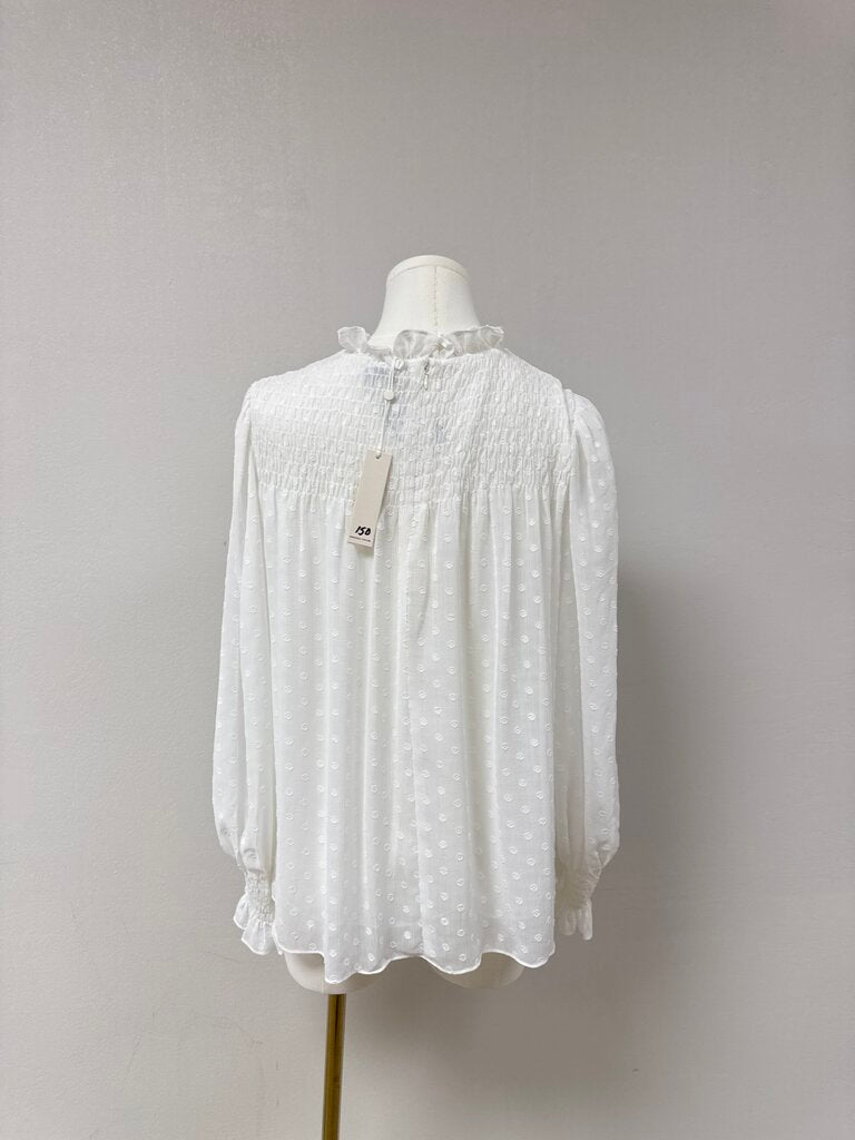 Rebecca Taylor White Smocked Blouse NWT
