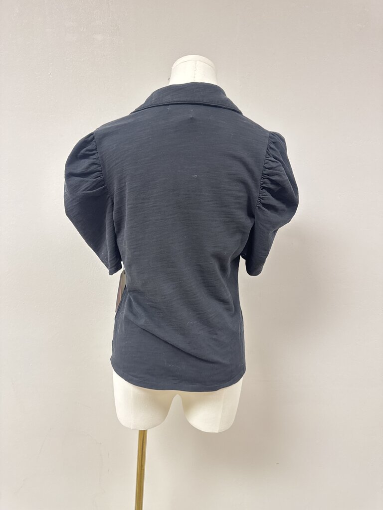 Nation Ltd Black Puff Sleeve Top NWT
