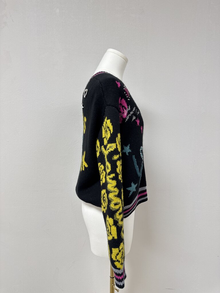 Cinq a Sept Black Graphic Print Cardigan
