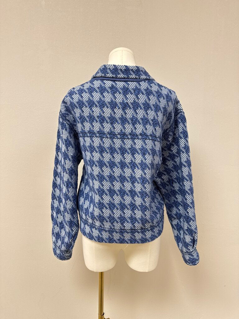 Sandro Blue Houndstooth Jacket