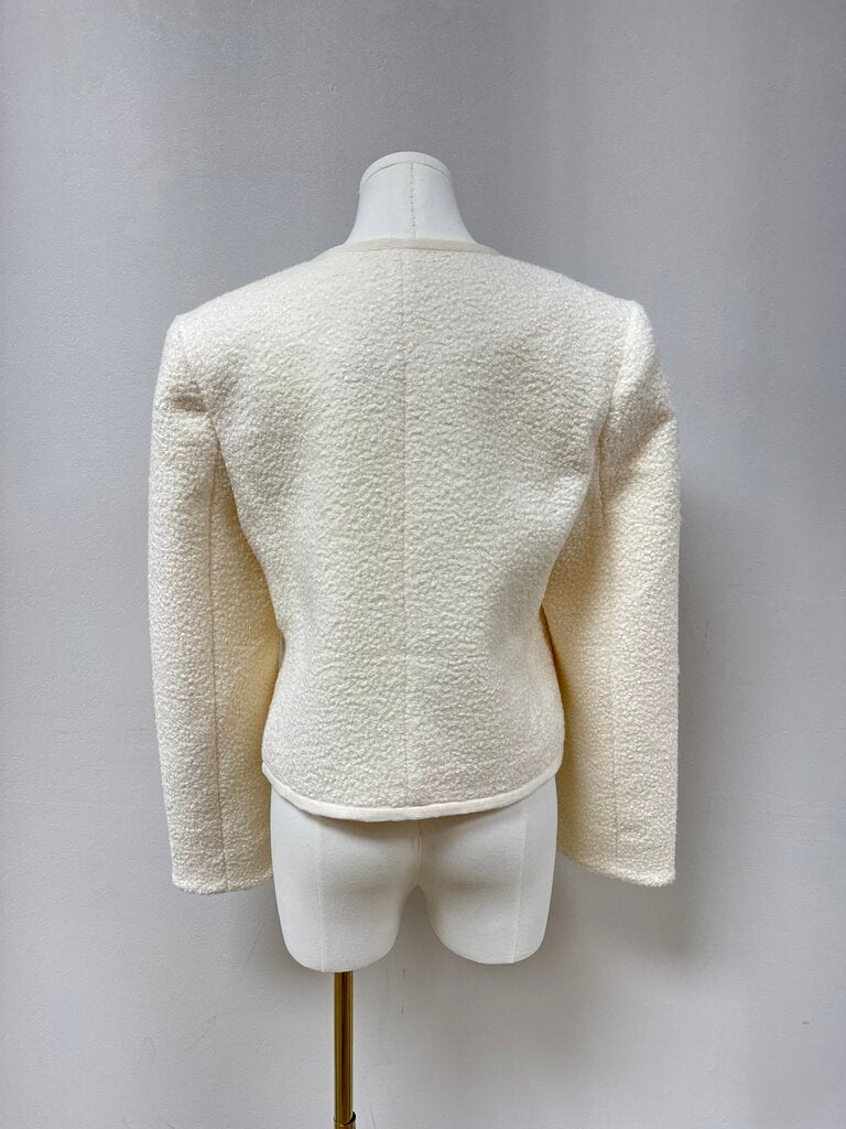 Cinq a Sept Ivory Boucle Cropped Jacket