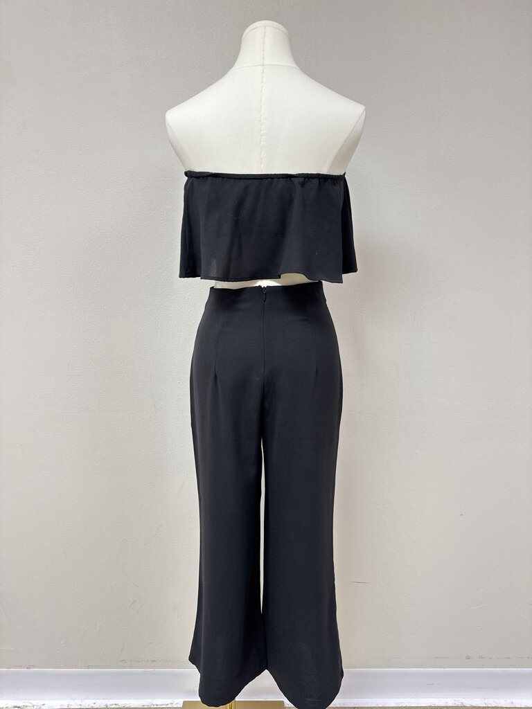 Superdown Black Cropped Top and Pant Set