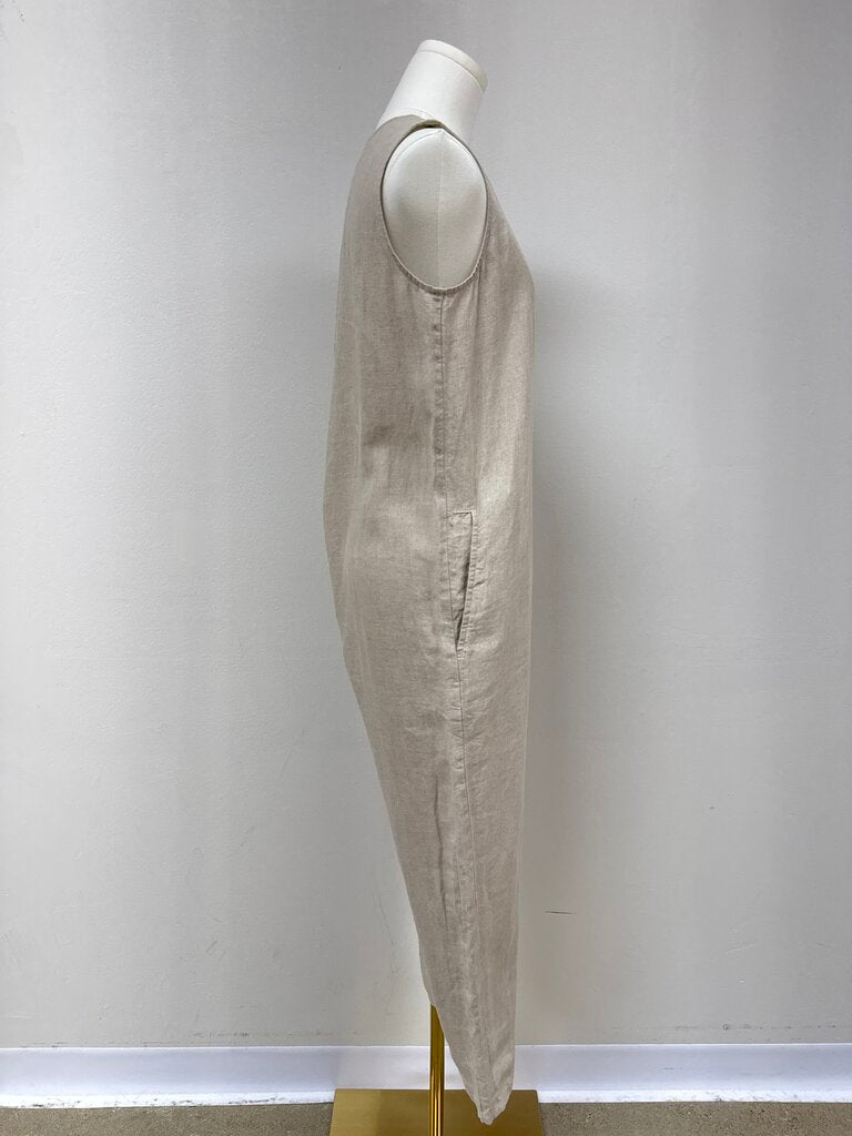 Eileen Fisher Tan Linen Jumpsuit