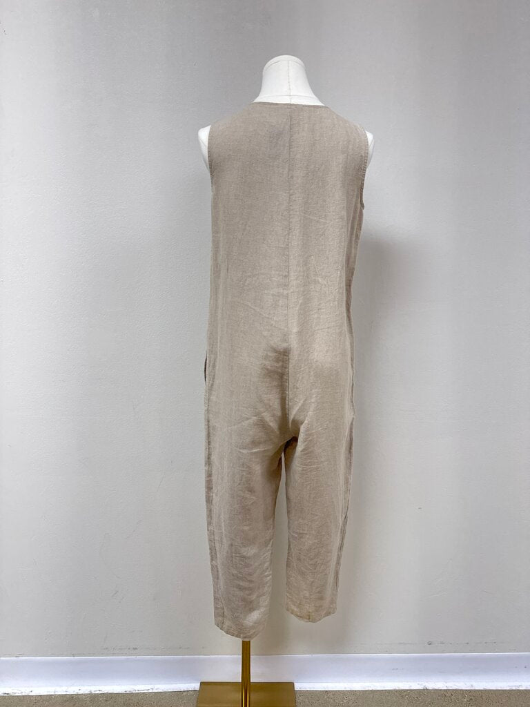 Eileen Fisher Tan Linen Jumpsuit