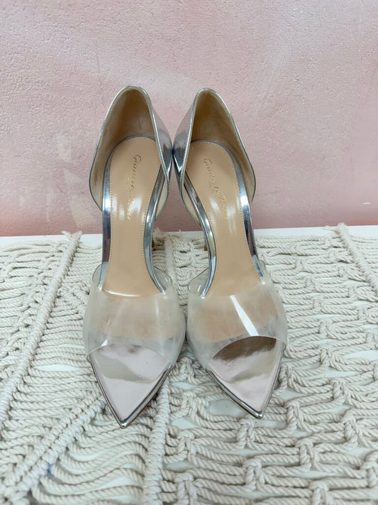 Gianvito Rossi Silver and Clear Pump