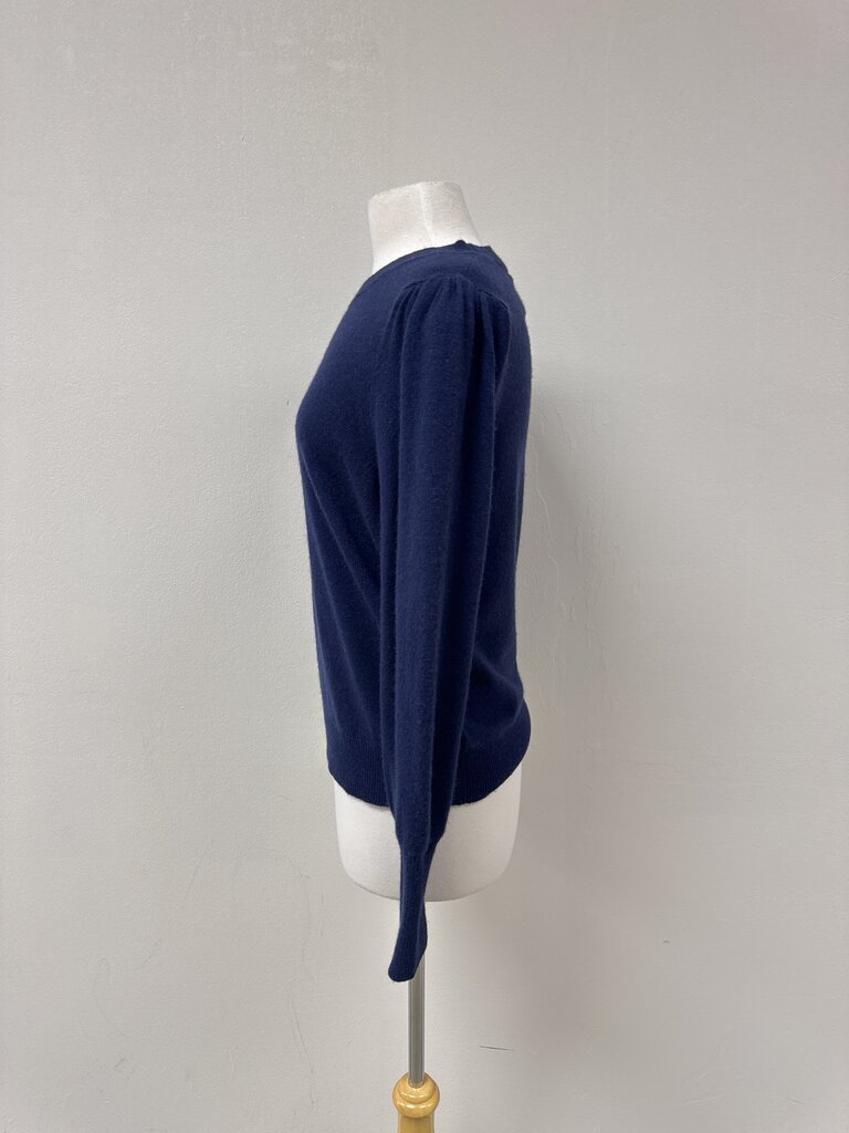Veronica Beard Navy Puff Sleeve Sweater
